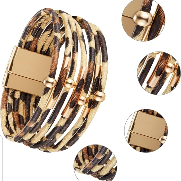 Boho Leopard Print Bracelets - Picture 6 of 11